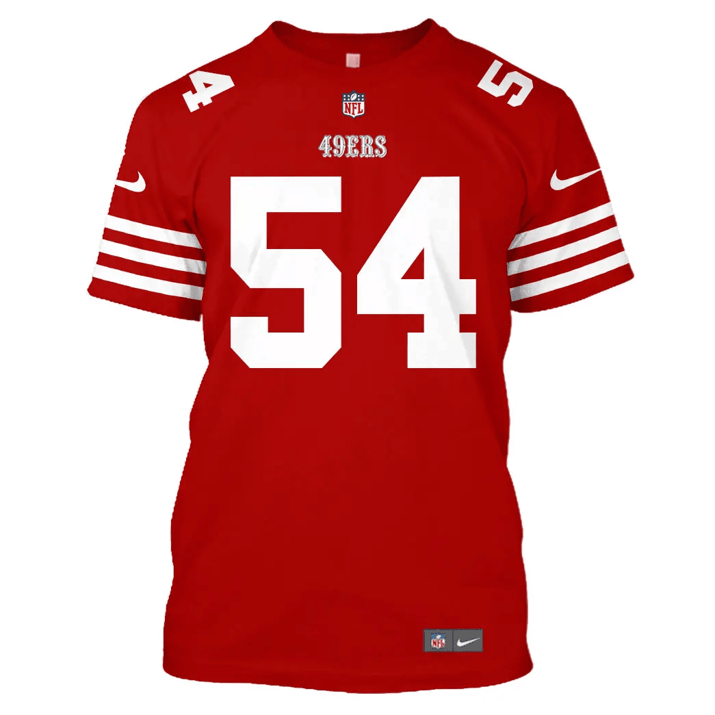 Fred Warner 54 San Francisco 49ers All Over Print T-shirt - Scarlet
