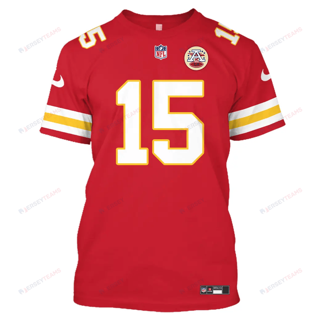 Patrick Mahomes 15 Kansas City Chiefs All Over Print T-shirt - Red