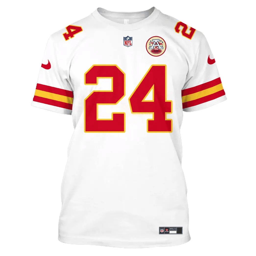 Skyy Moore 24 Kansas City Chiefs All Over Print T-shirt - White