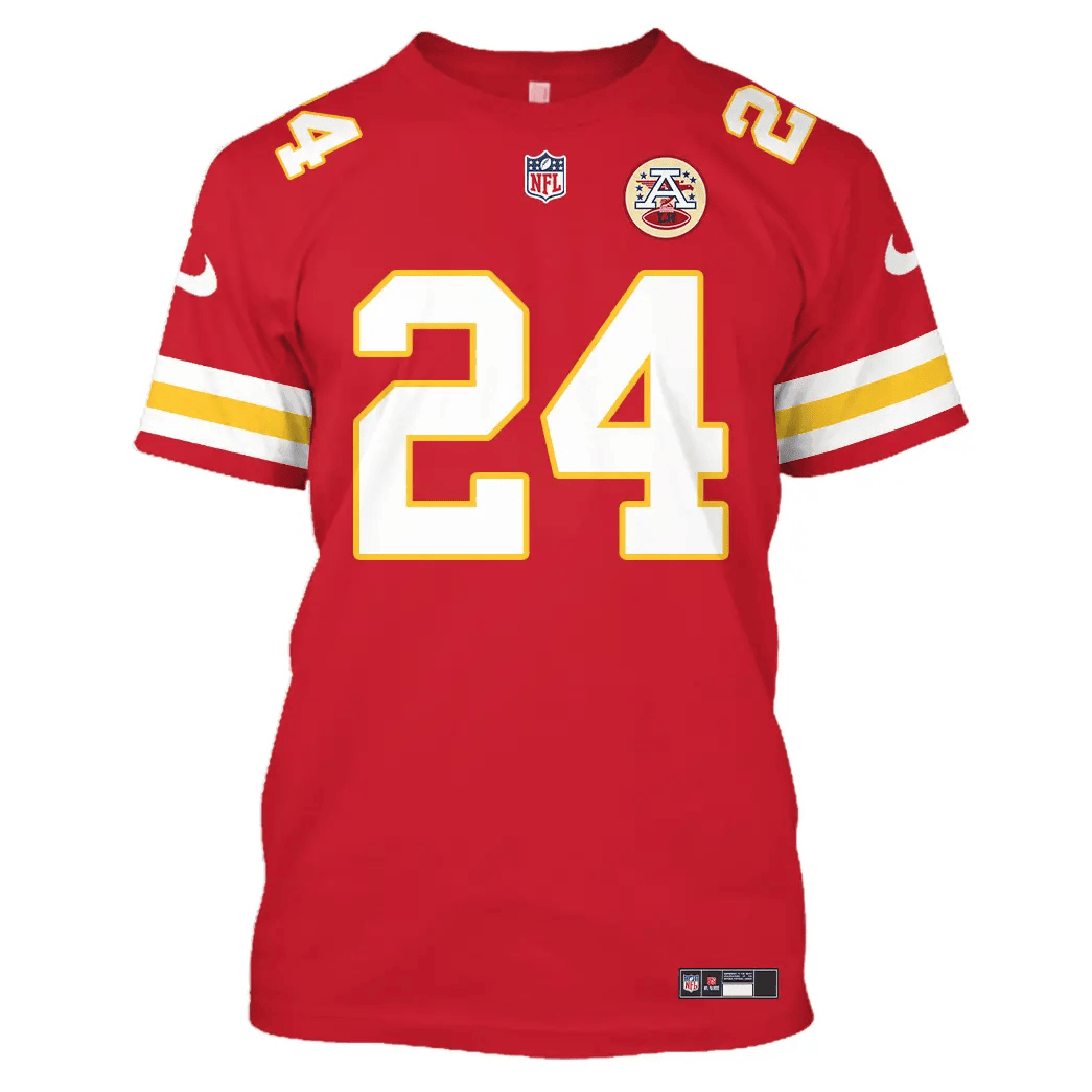 Skyy Moore 24 Kansas City Chiefs All Over Print T-shirt - Red