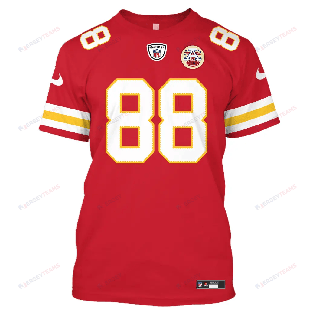 Tony Gonzalez 88 Kansas City Chiefs All Over Print T-shirt - Red