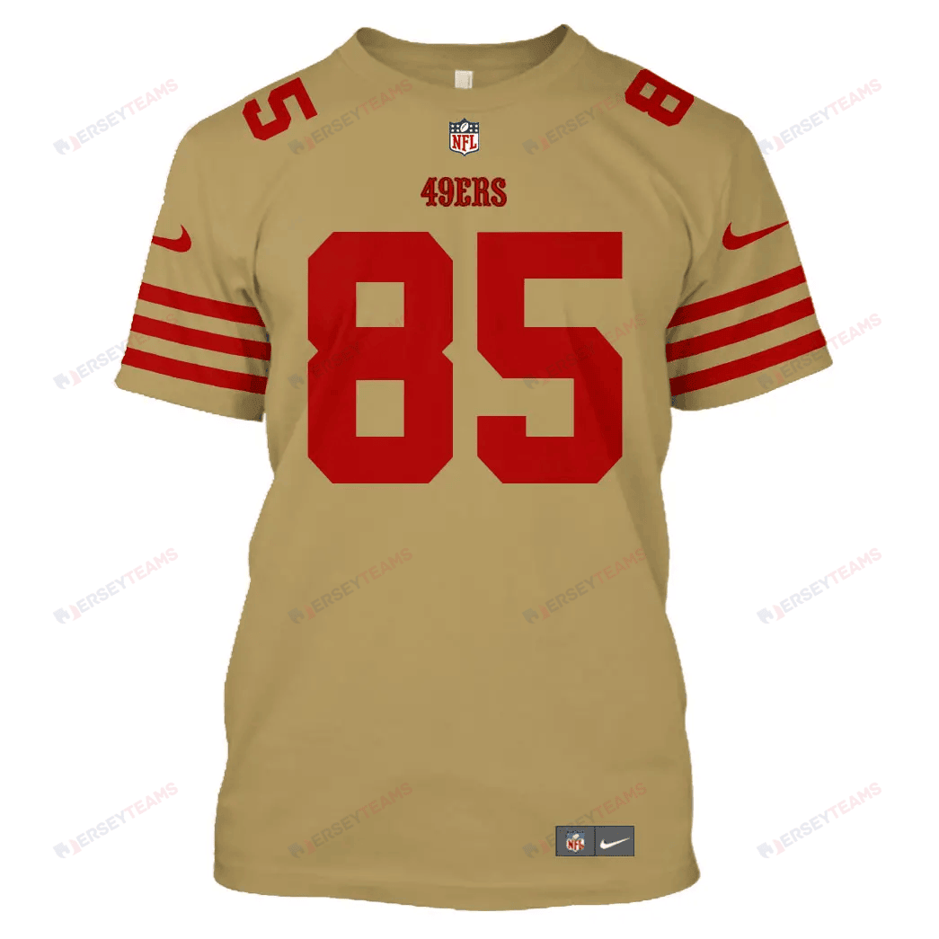George Kittle 85 San Francisco 49ers All Over Print T-shirt - Gold