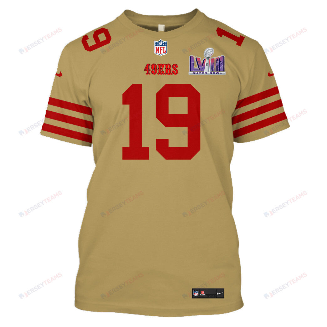 Deebo Samuel 19 San Francisco 49ers Super Bowl LVIII All Over Print T-shirt - Gold