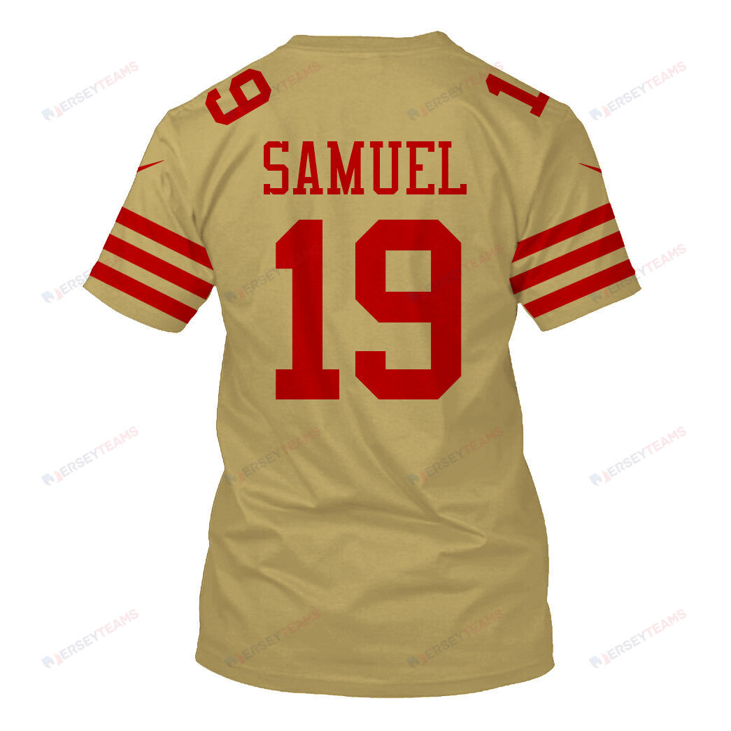 Deebo Samuel 19 San Francisco 49ers Super Bowl LVIII All Over Print T-shirt - Gold