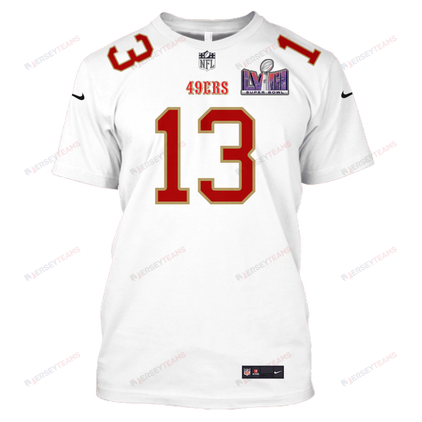 Brock Purdy 13 San Francisco 49ers Super Bowl LVIII All Over Print T-shirt - White