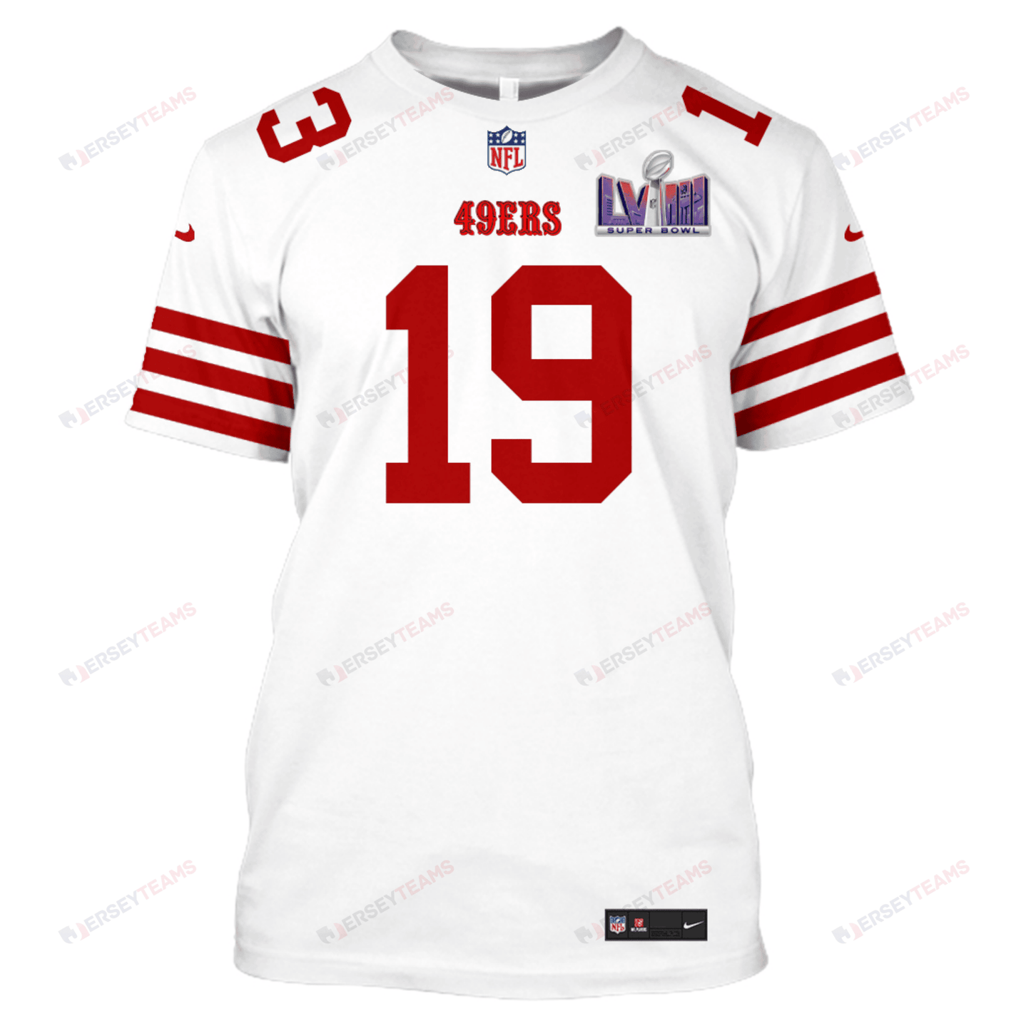 Deebo Samuel 19 San Francisco 49ers Super Bowl LVIII All Over Print T-shirt - White