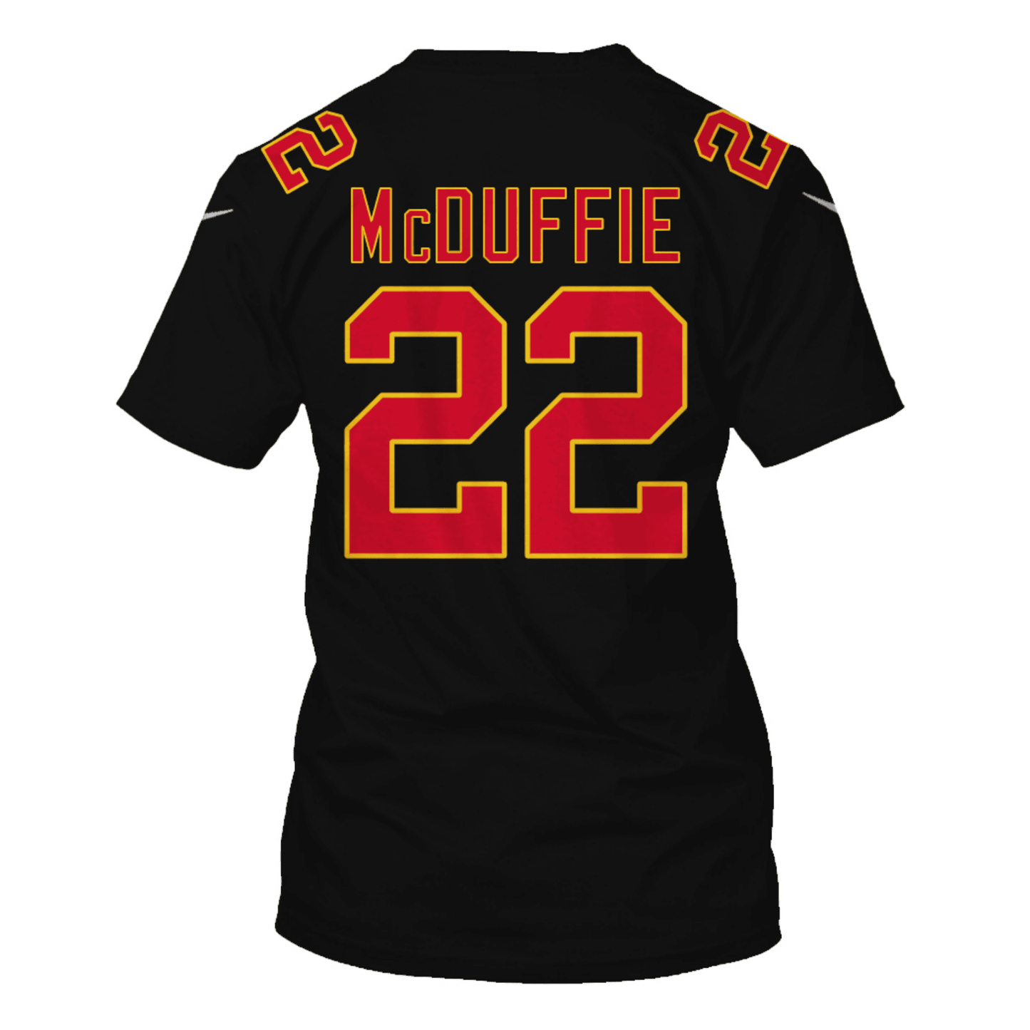Trent McDuffie 22 Kansas City Chiefs Super Bowl LVIII All Over Print T-shirt - Black