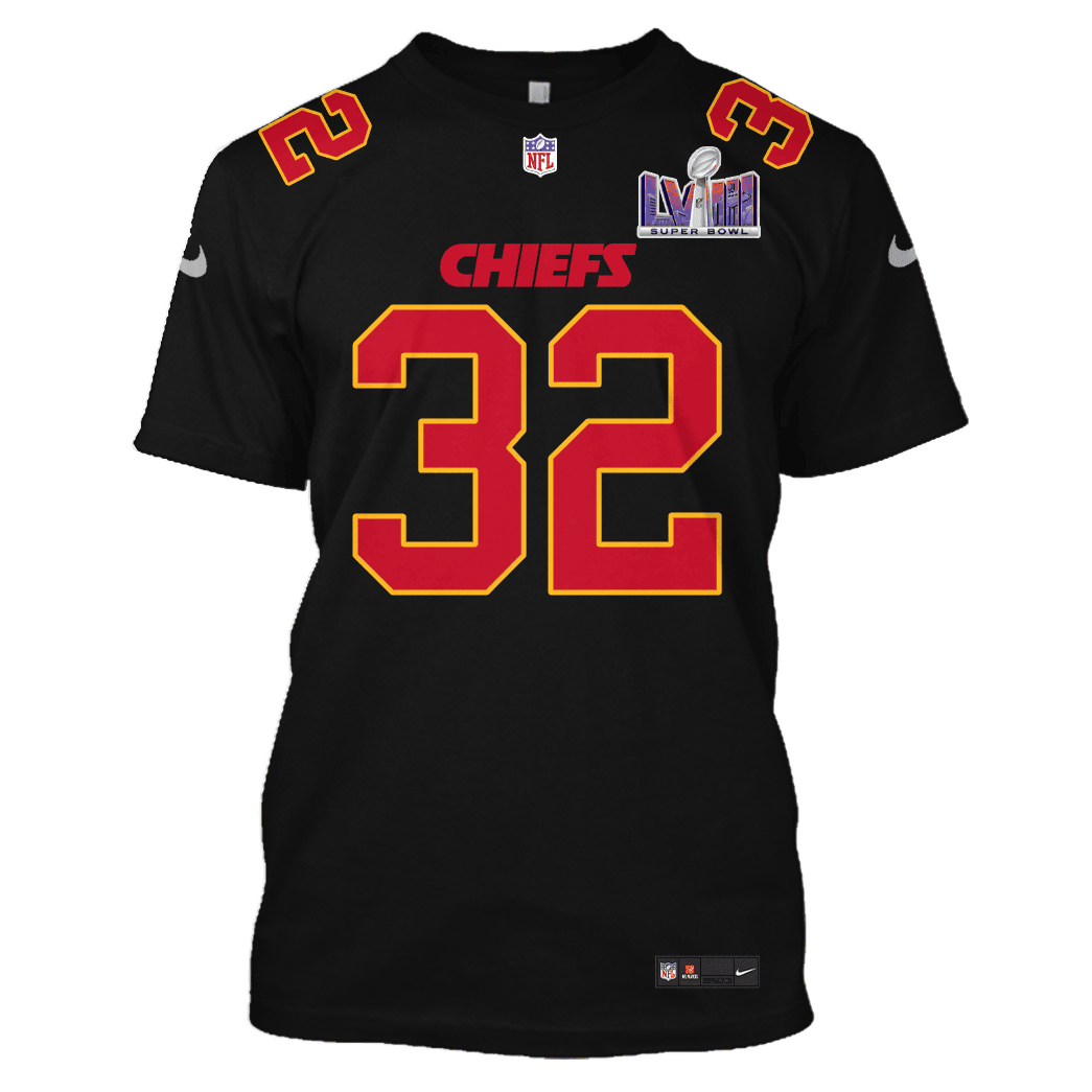Nick Bolton 32 Kansas City Chiefs Super Bowl LVIII All Over Print T-shirt - Black