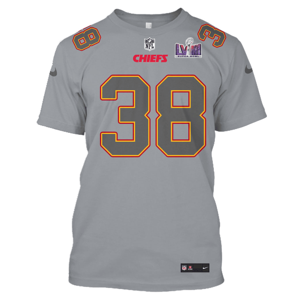 L'Jarius Sneed 38 Kansas City Chiefs Super Bowl LVIII All Over Print T-shirt - Gray