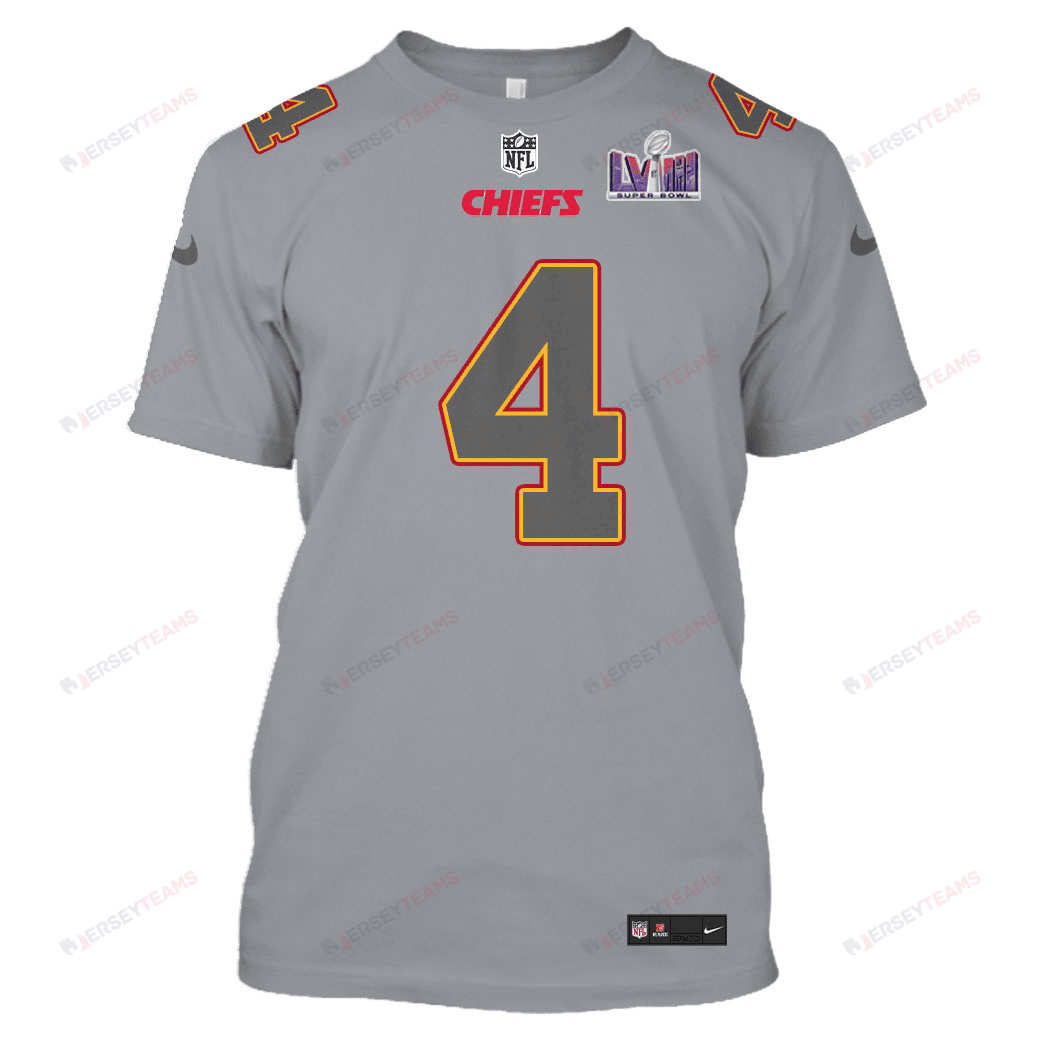 Rashee Rice 4 Kansas City Chiefs Super Bowl LVIII All Over Print T-shirt - Gray