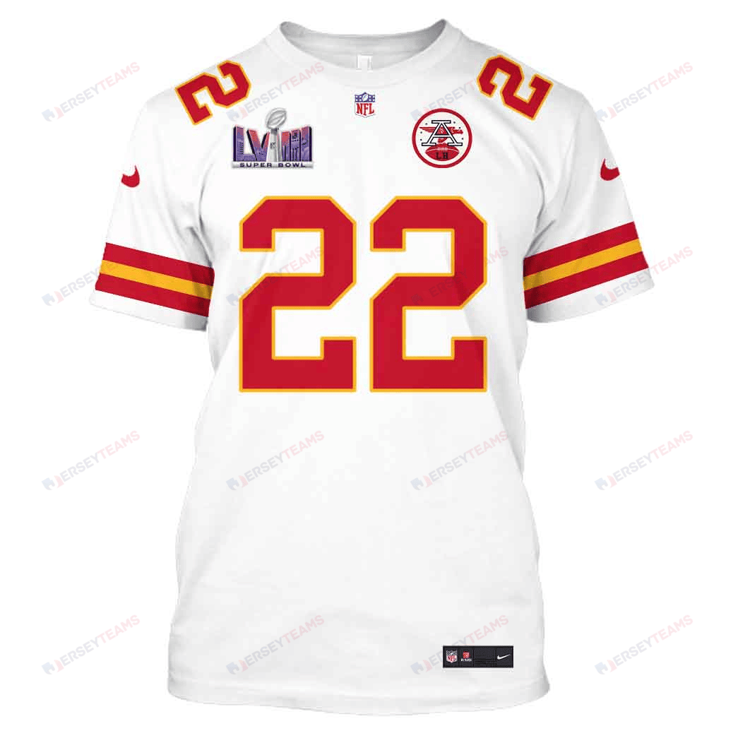 Trent McDuffie 22 Kansas City Chiefs Super Bowl LVIII All Over Print T-shirt - White