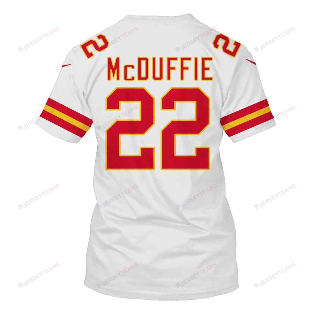 Trent McDuffie 22 Kansas City Chiefs Super Bowl LVIII All Over Print T-shirt - White