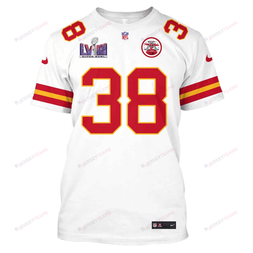 L'Jarius Sneed 38 Kansas City Chiefs Super Bowl LVIII All Over Print T-shirt - White