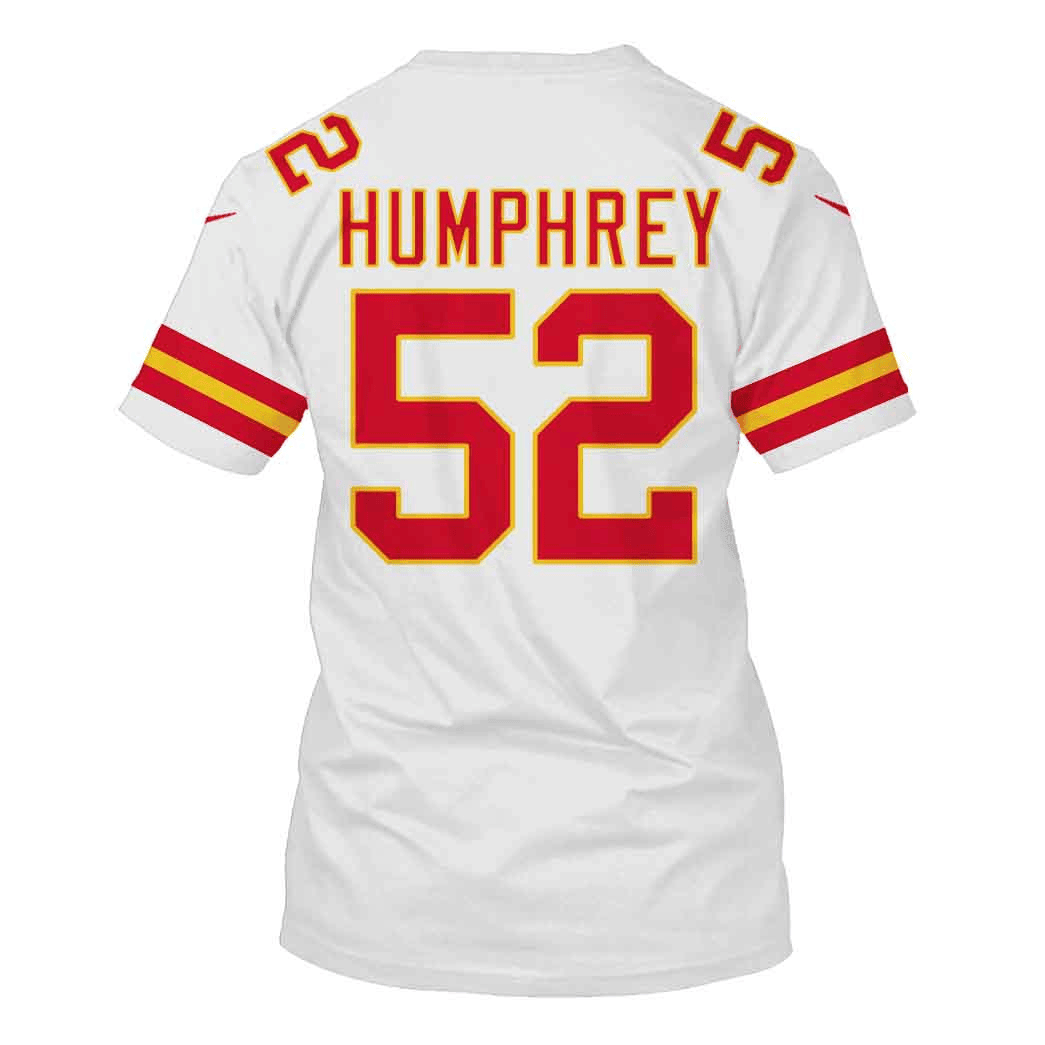 Creed Humphrey 52 Kansas City Chiefs Super Bowl LVIII All Over Print T-shirt - White