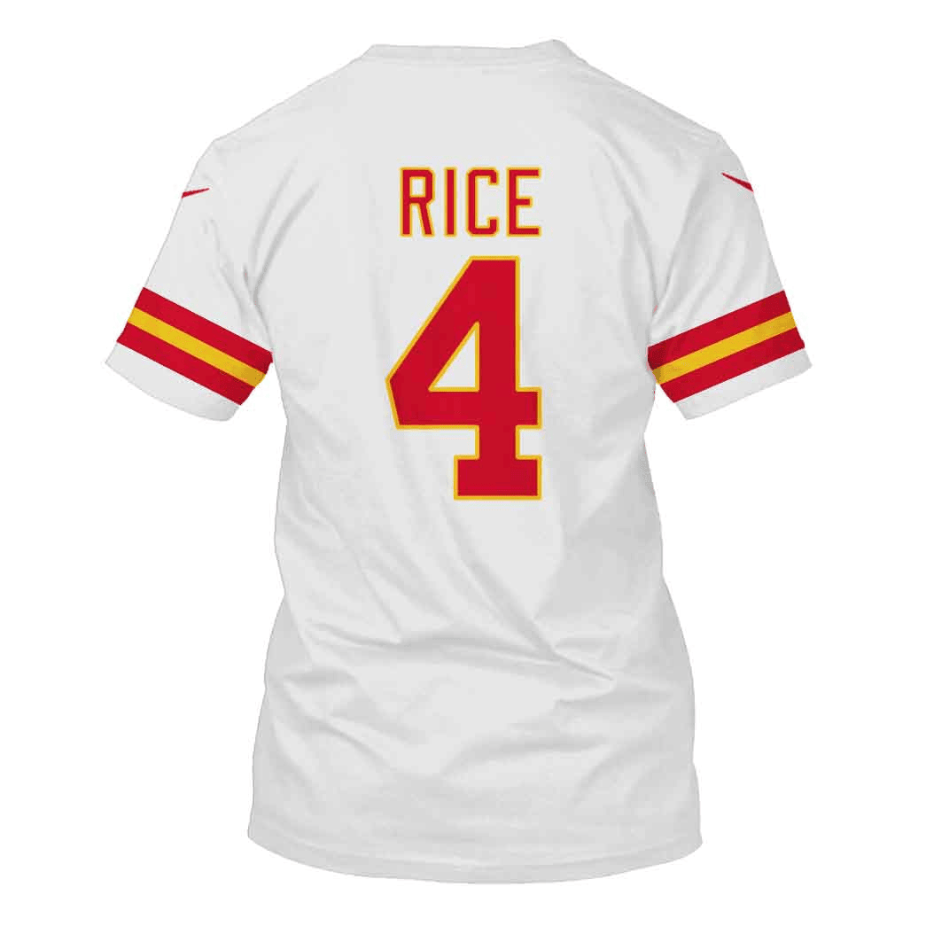 Rashee Rice 4 Kansas City Chiefs Super Bowl LVIII All Over Print T-shirt - White