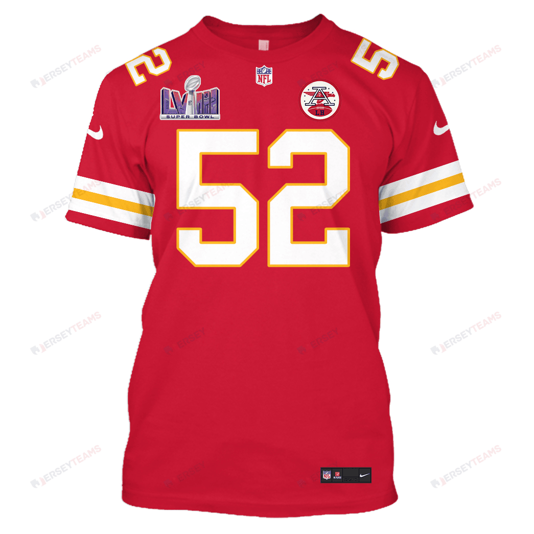 Creed Humphrey 52 Kansas City Chiefs Super Bowl LVIII All Over Print T-shirt - Red