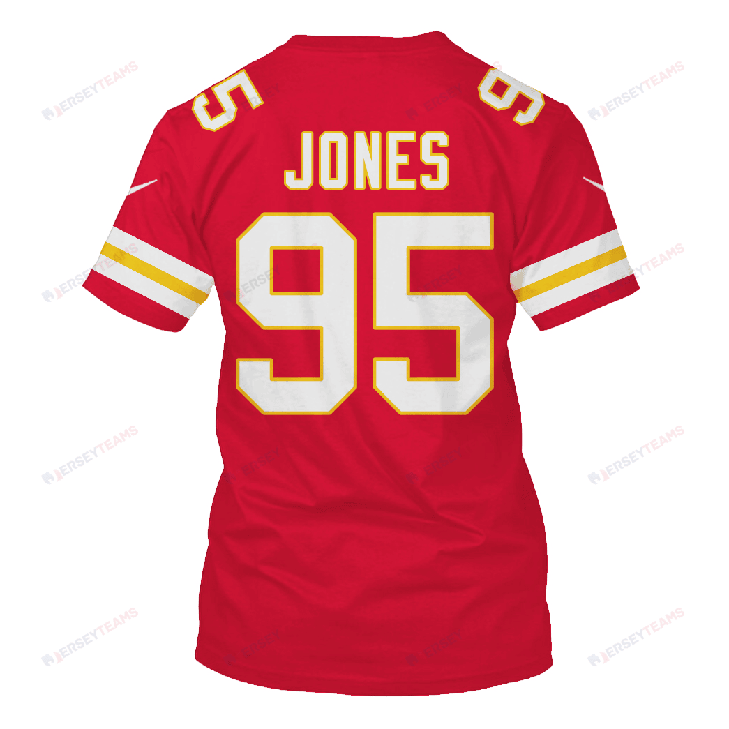 Chris Jones 95 Kansas City Chiefs Super Bowl LVIII All Over Print T-shirt - Red