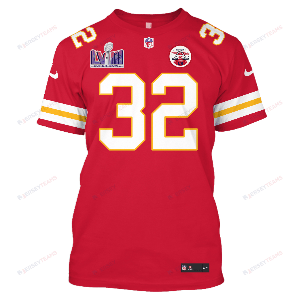 Nick Bolton 32 Kansas City Chiefs Super Bowl LVIII All Over Print T-shirt - Red