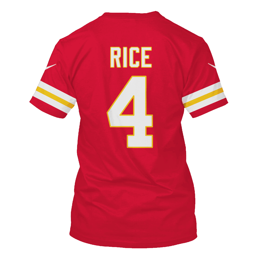 Rashee Rice 4 Kansas City Chiefs Super Bowl LVIII All Over Print T-shirt - Red