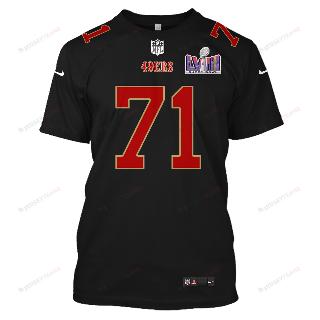 Trent Williams 71 San Francisco 49ers Super Bowl LVIII All Over Print T-shirt - Black