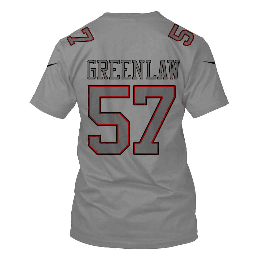 Dre Greenlaw 57 San Francisco 49ers Super Bowl LVIII All Over Print T-shirt - Gray