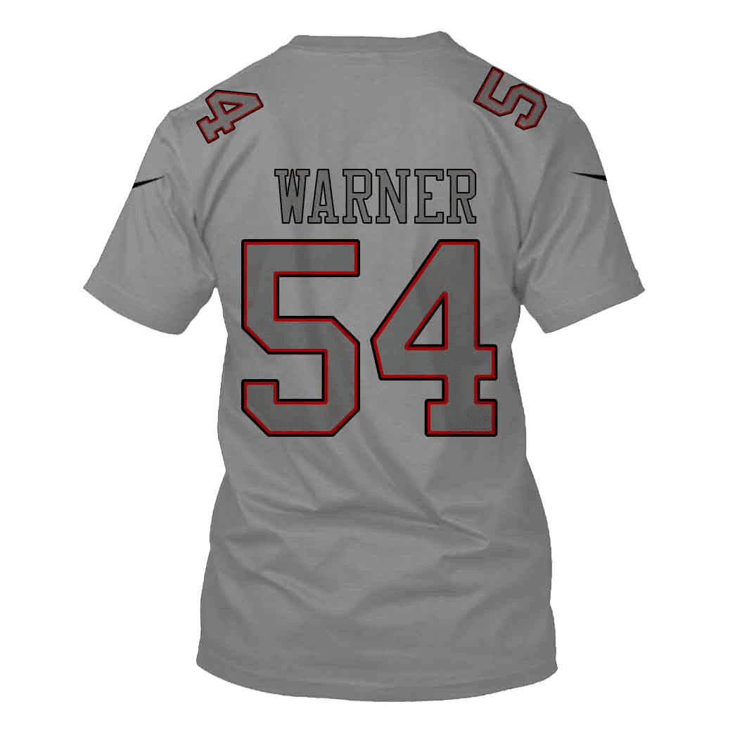 Fred Warner 54 San Francisco 49ers Super Bowl LVIII All Over Print T-shirt - Gray
