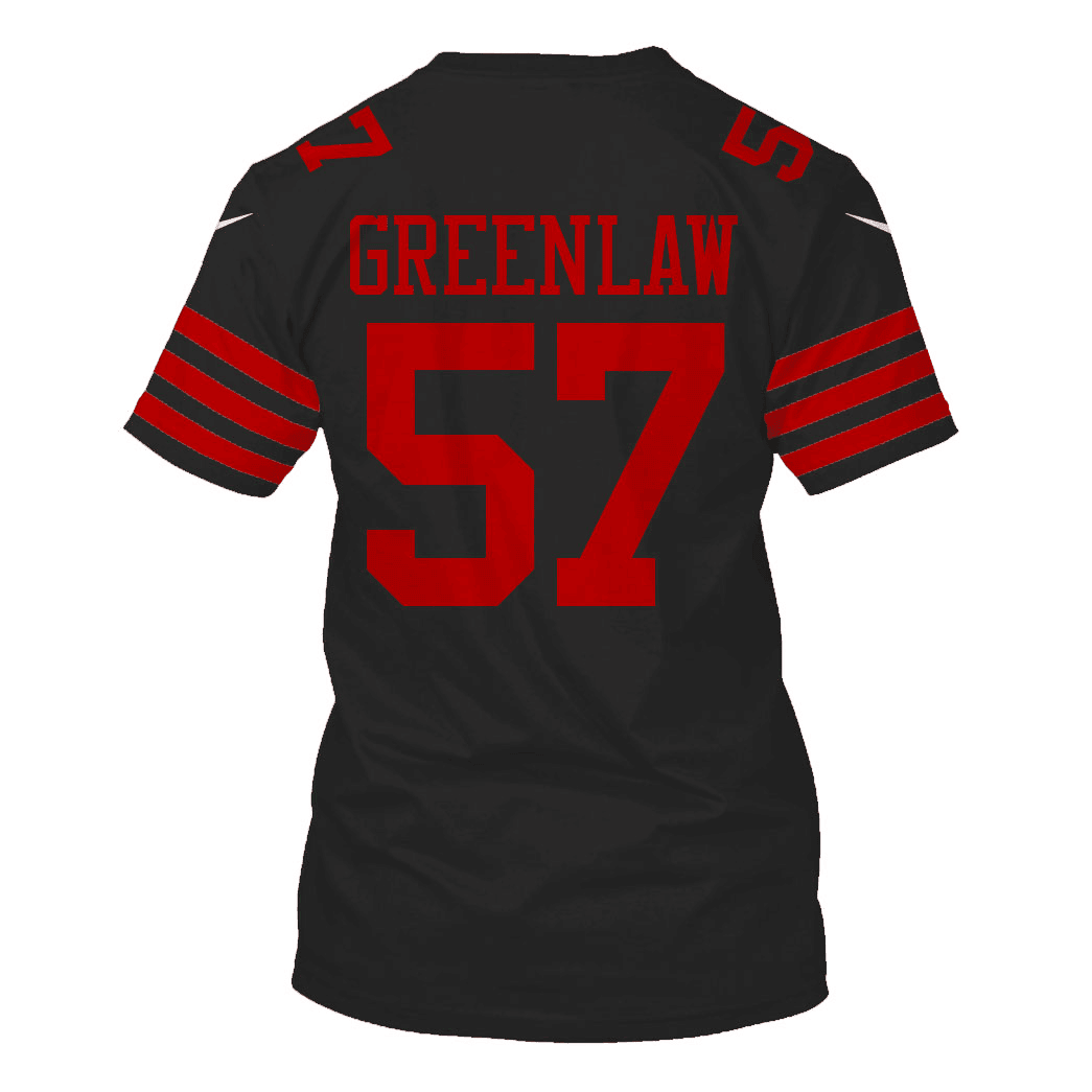 Dre Greenlaw 57 San Francisco 49ers Super Bowl LVIII All Over Print T-shirt - Black