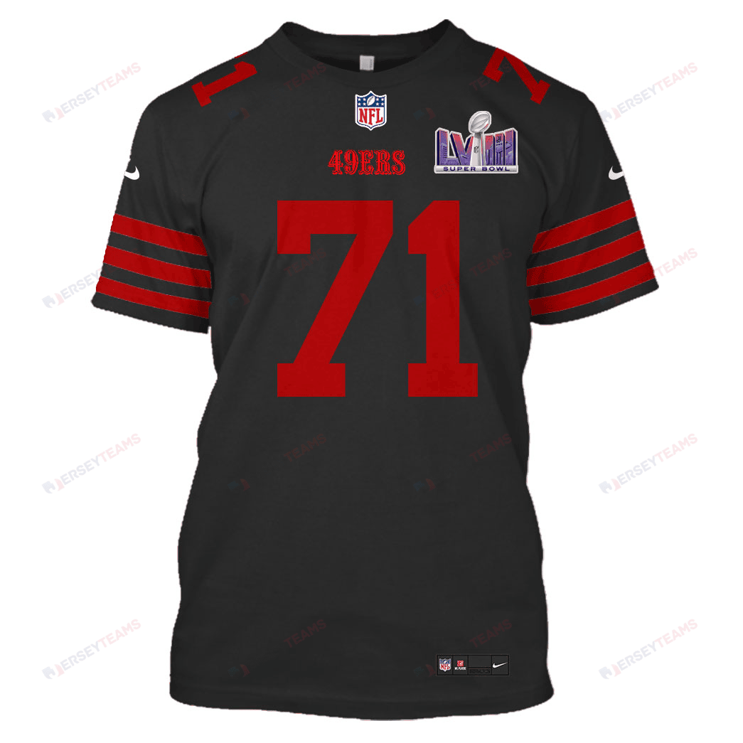 Trent Williams 71 San Francisco 49ers Super Bowl LVIII All Over Print T-shirt - Black