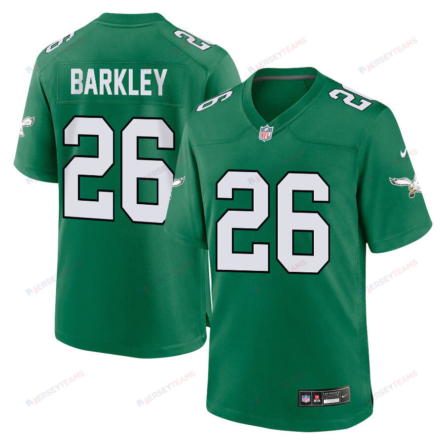 Saquon Barkley 26 Philadelphia Eagles Alternate Game Men Jersey - Kelly Green