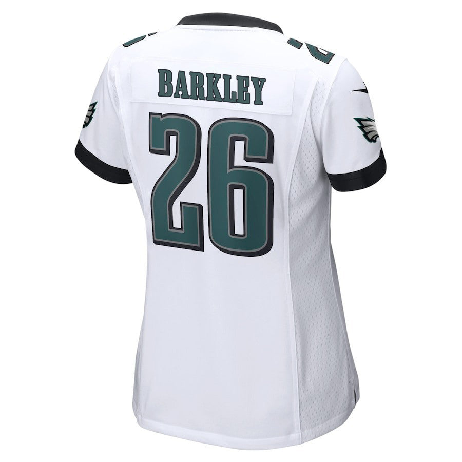 Saquon Barkley 26 Philadelphia Eagles Game Women Jersey - White