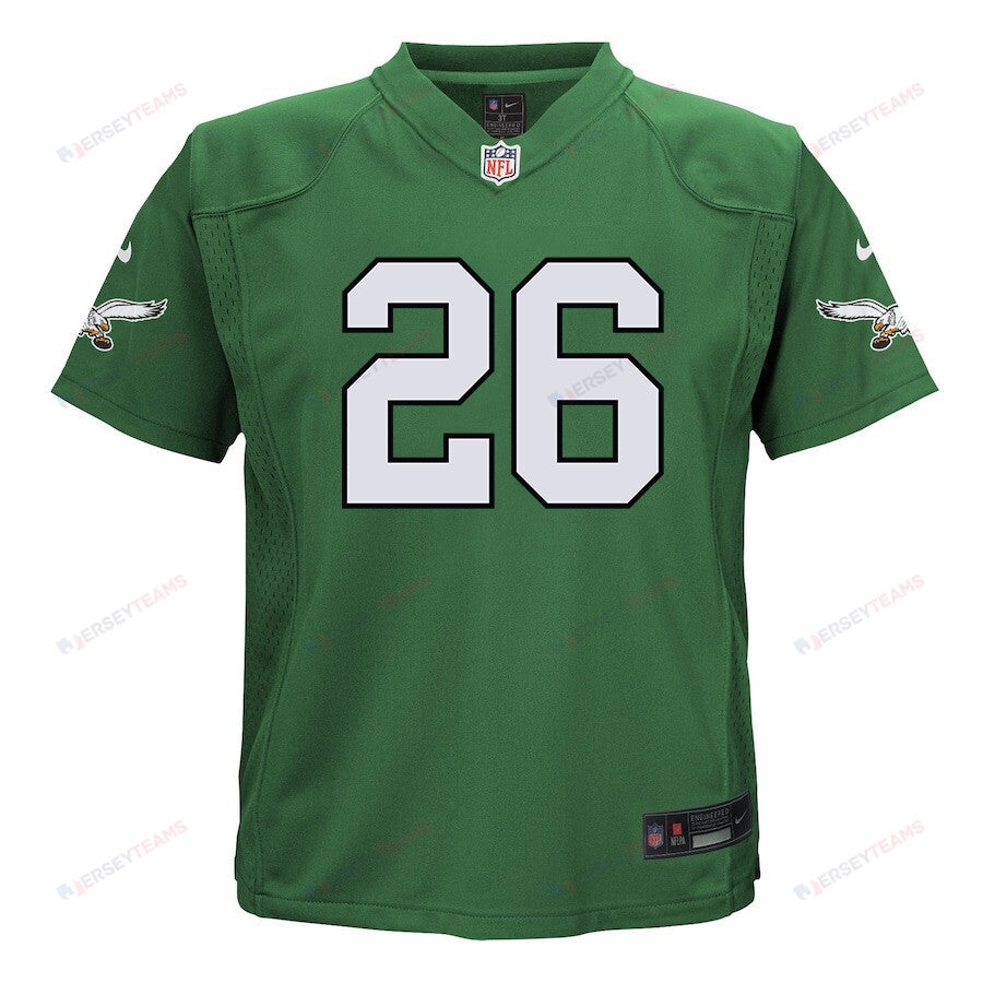 Saquon Barkley 26 Philadelphia Eagles Alternate Game YOUTH Jersey - Kelly Green