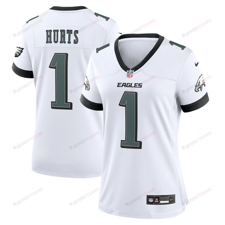 Jalen Hurts 1 Philadelphia Eagles Game Women Jersey - White