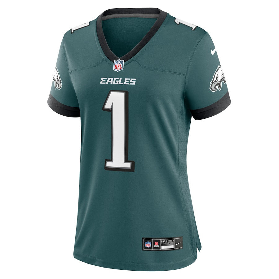 Jalen Hurts 1 Philadelphia Eagles Game Women Jersey - Midnight Green