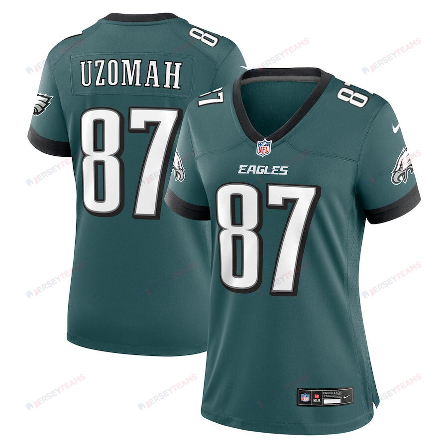C.J. Uzomah 87 Philadelphia Eagles Women Team Game Jersey - Midnight Green