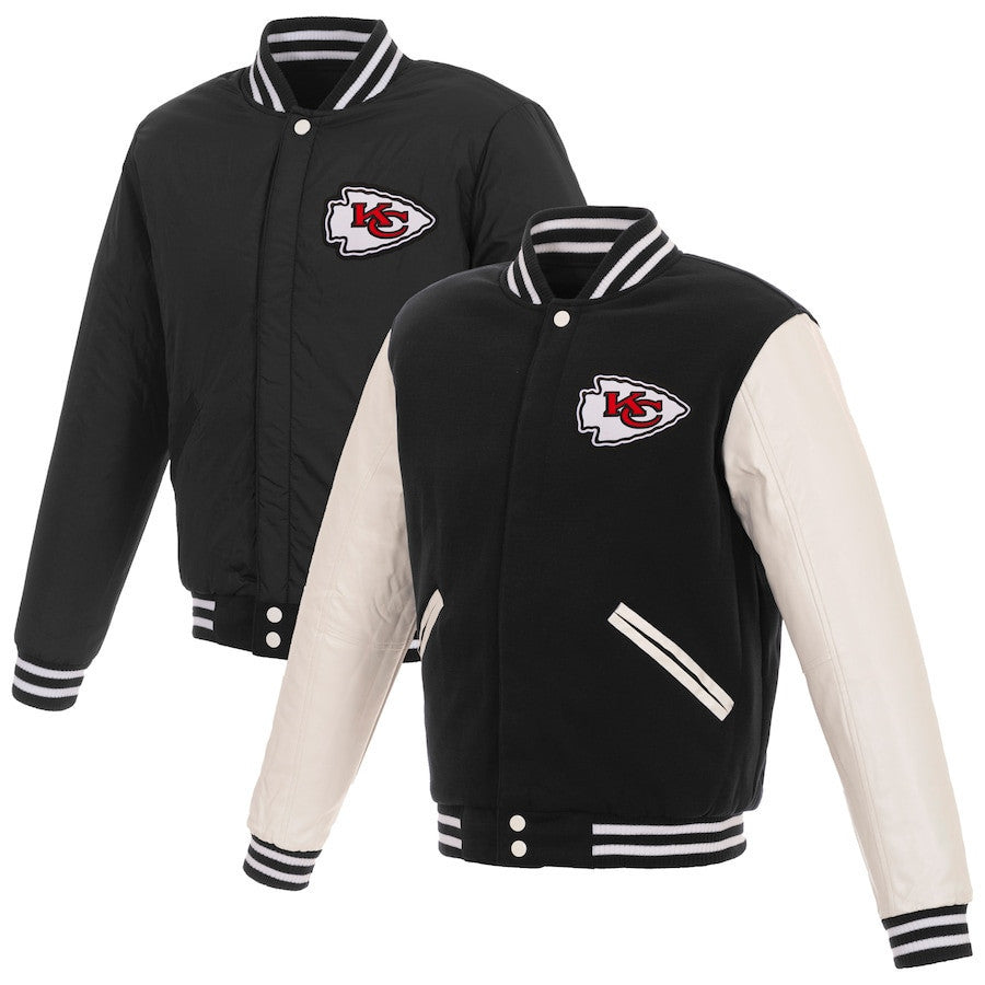 Kansas City Chiefs Reversible Fleece Full-Snap Jacket - Men's Black