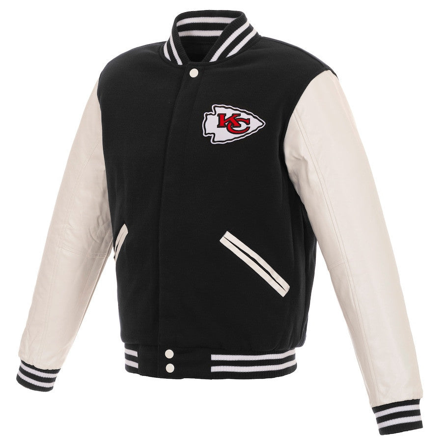 Kansas City Chiefs Reversible Fleece Full-Snap Jacket - Men's Black