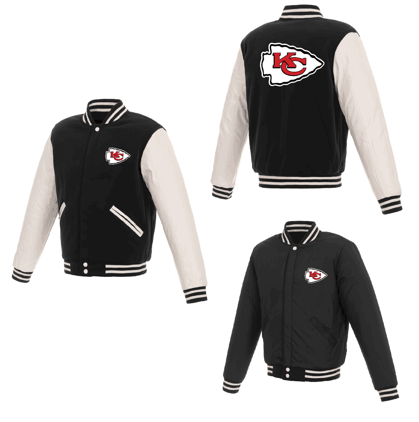 Kansas City Chiefs Reversible Fleece Full-Snap Jacket - Men's Black