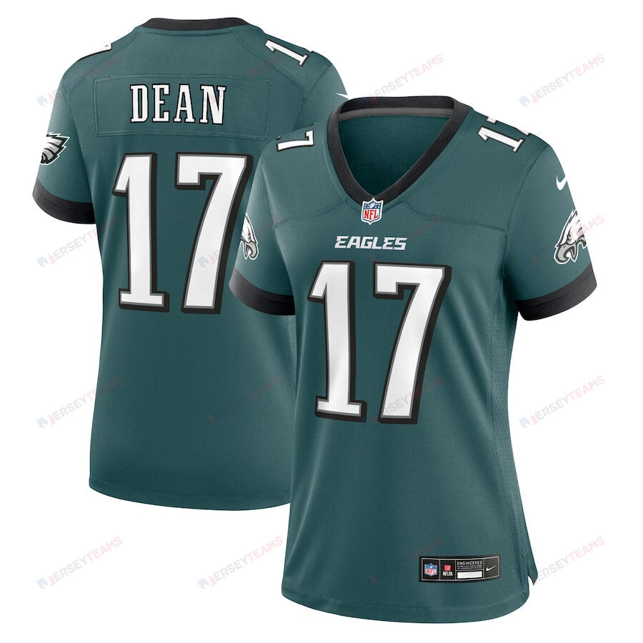 Nakobe Dean 17 Philadelphia Eagles Women's Team Game Jersey - Midnight Green
