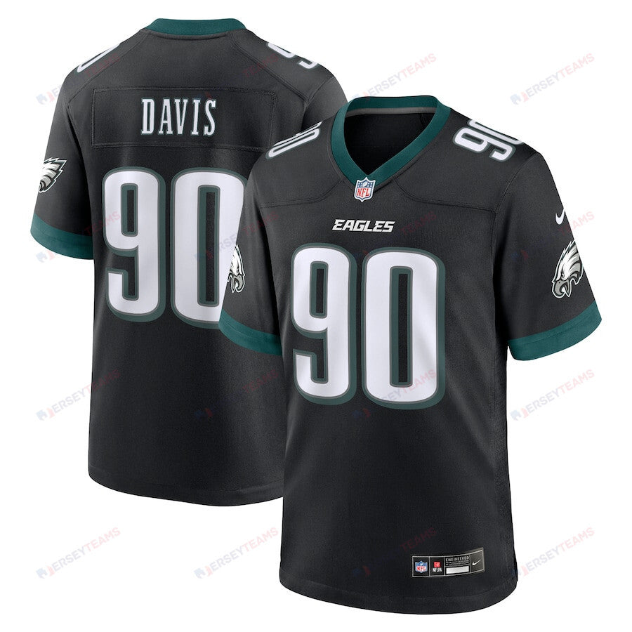 Jordan Davis 90 Philadelphia Eagles Alternate Game Men Jersey - Black