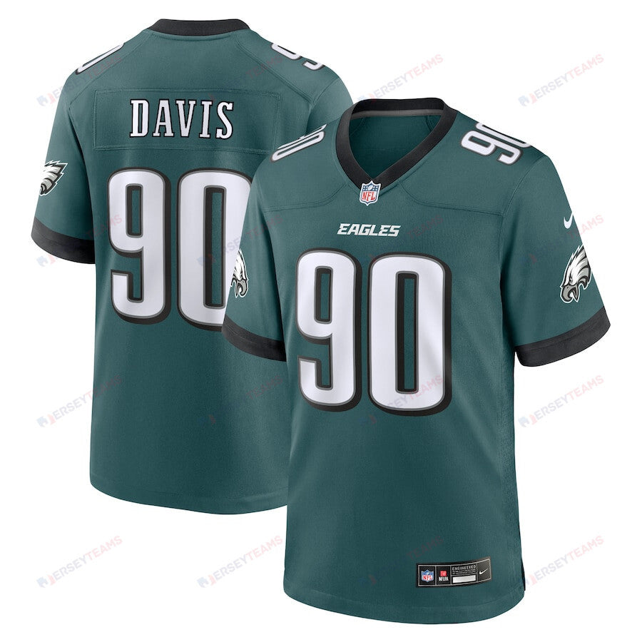 Jordan Davis 90 Philadelphia Eagles Team Game Men Jersey - Midnight Green