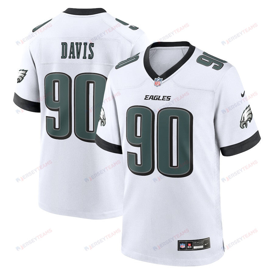 Jordan Davis 90 Philadelphia Eagles White Game Men Jersey - White
