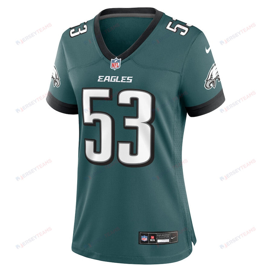 Zack Baun 53 Philadelphia Eagles Women's Game Jersey - Midnight Green