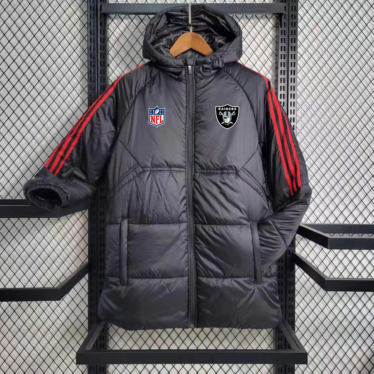 Las Vegas Raiders Puffer Coat Down Jacket - Black