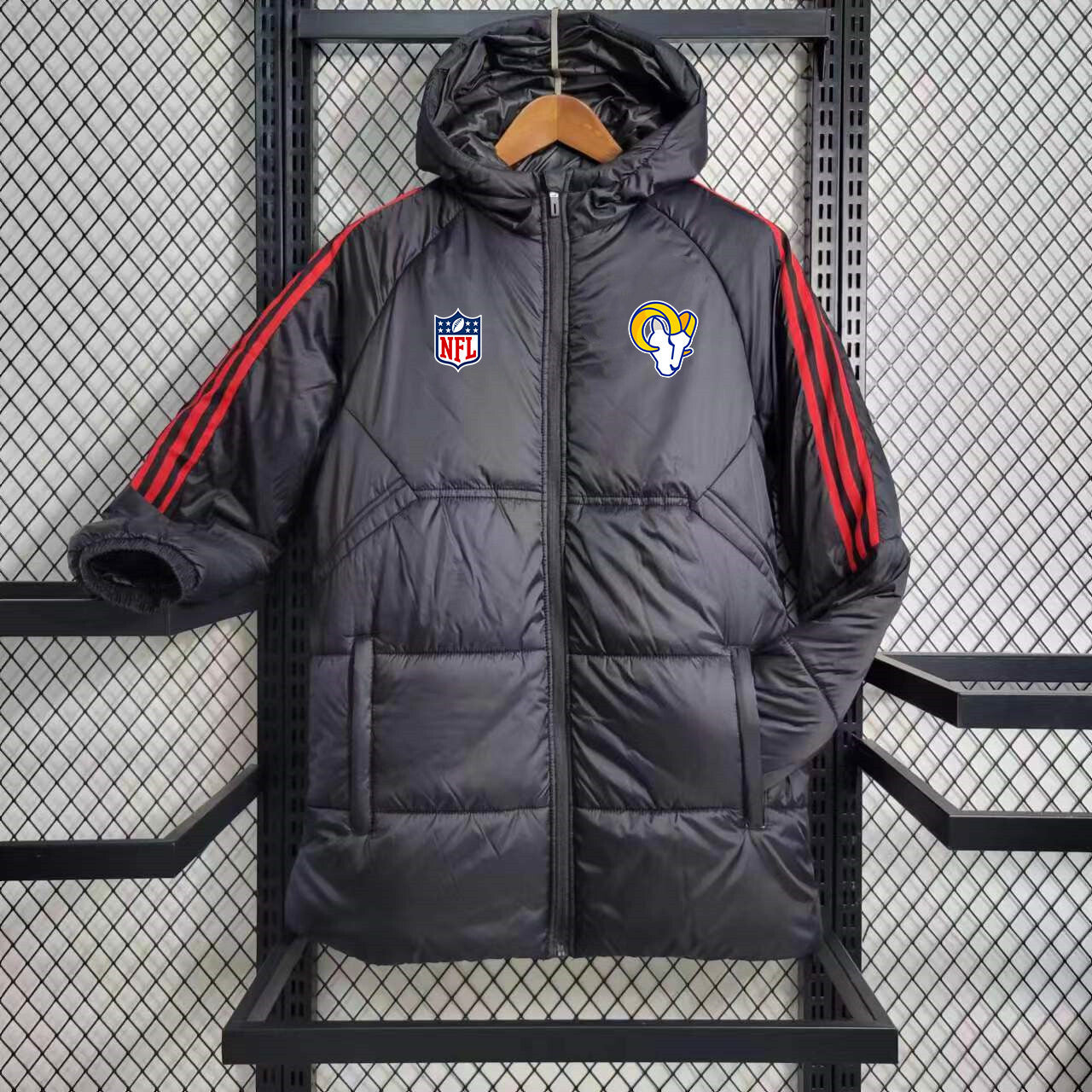 Los Angeles Rams Puffer Coat Down Jacket - Black