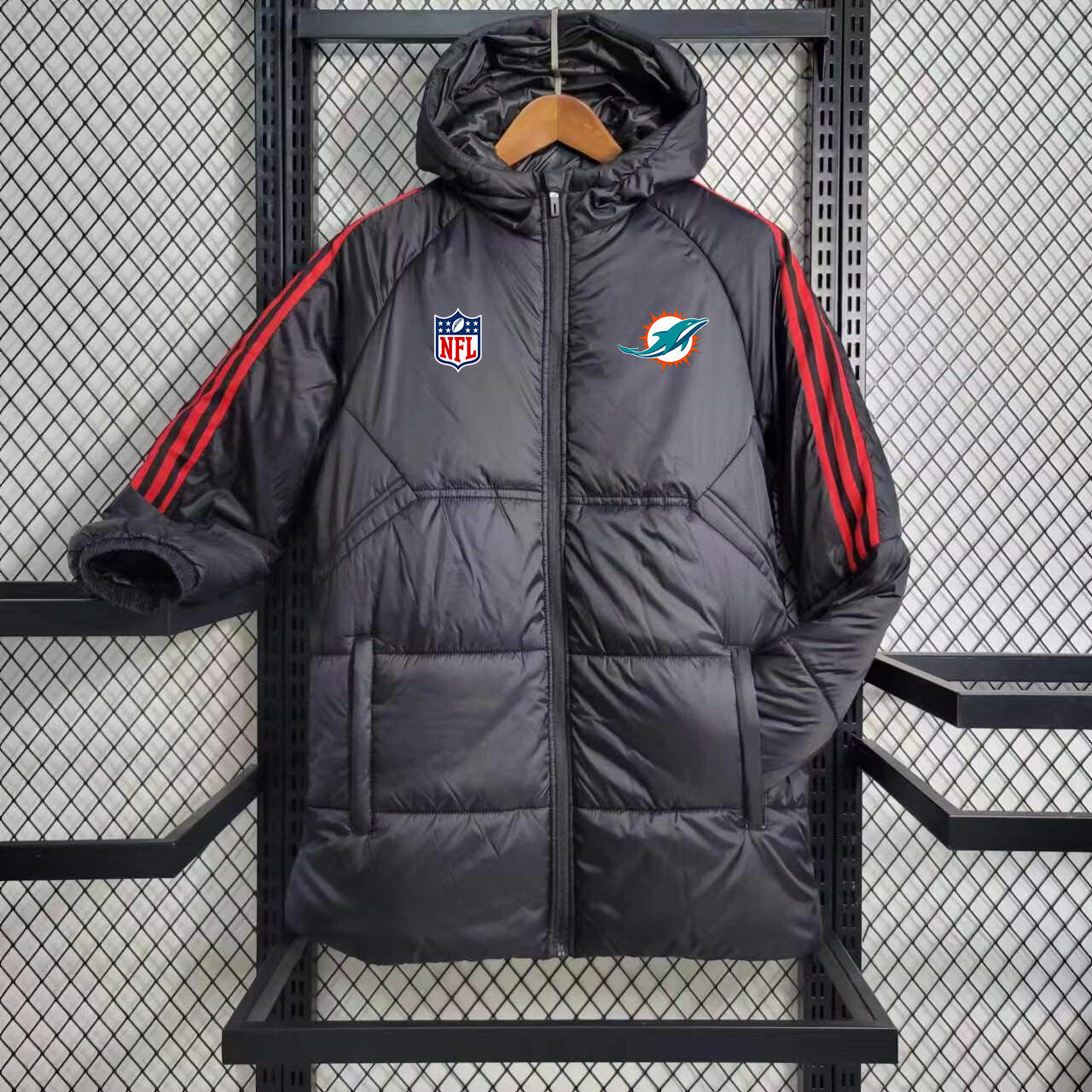 Miami Dolphins Puffer Coat Down Jacket - Black
