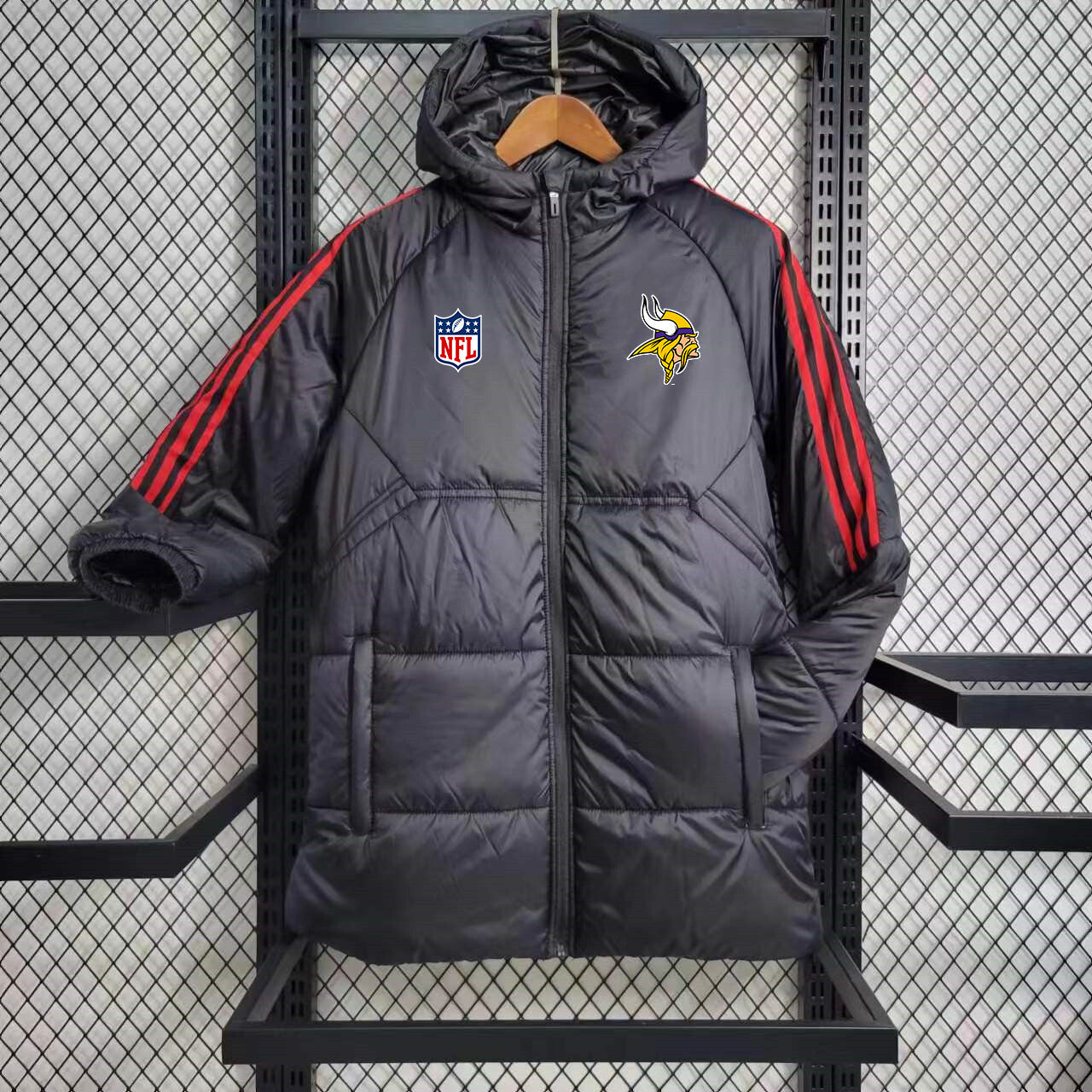 Minnesota Vikings Puffer Coat Down Jacket - Black