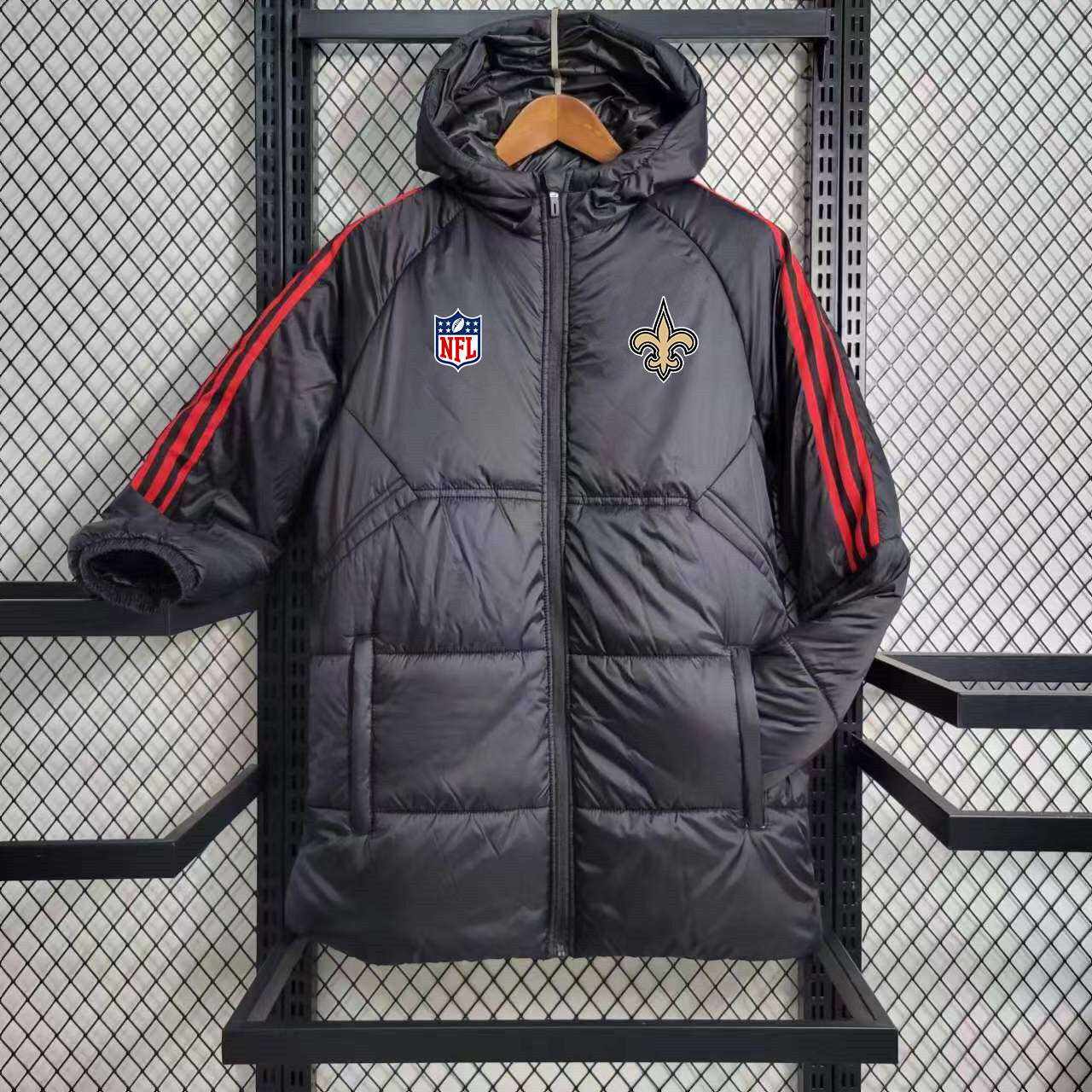 New Orleans Saints Puffer Coat Down Jacket - Black