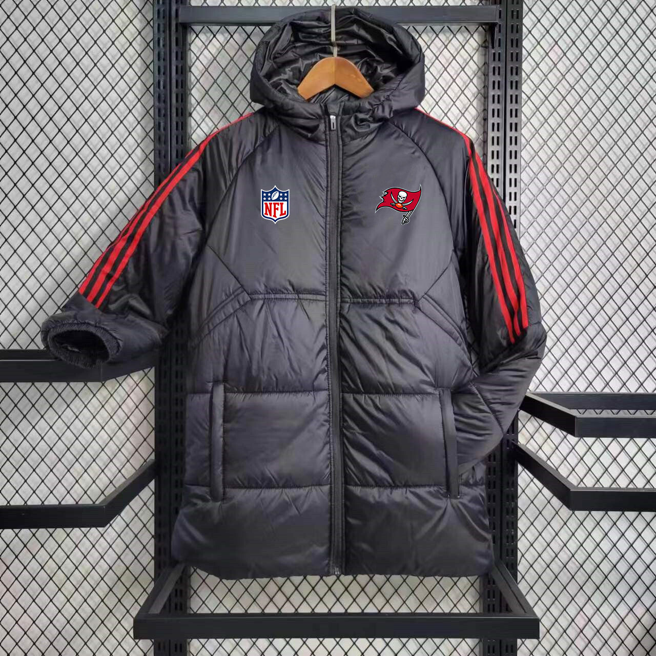 Tampa Bay Buccaneers Puffer Coat Down Jacket - Black