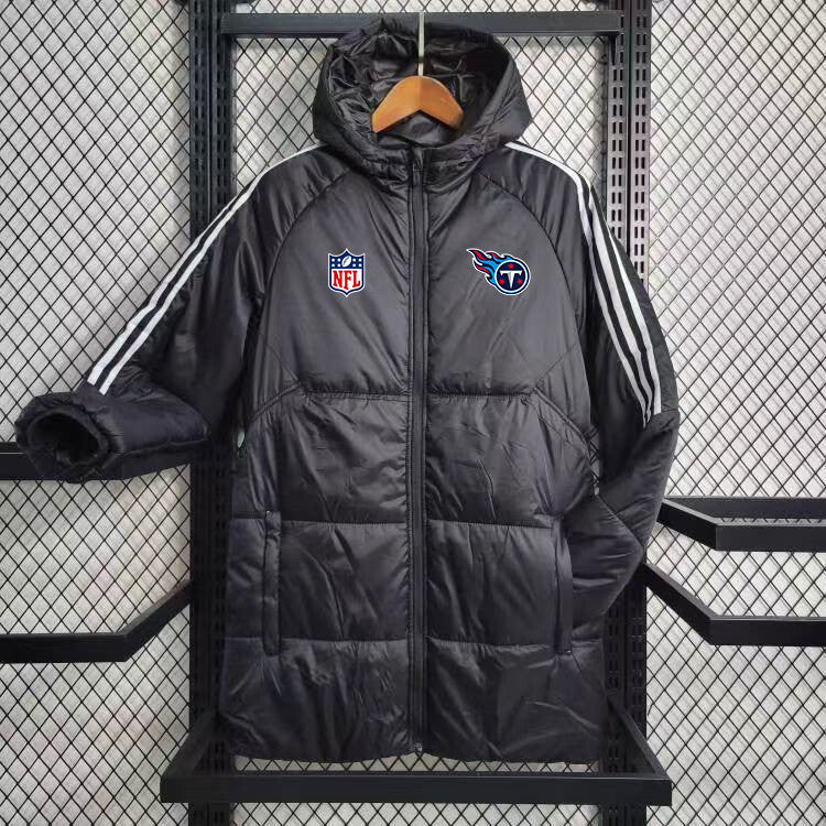 Tennessee Titans White Stripe Coat Down Jacket - Black
