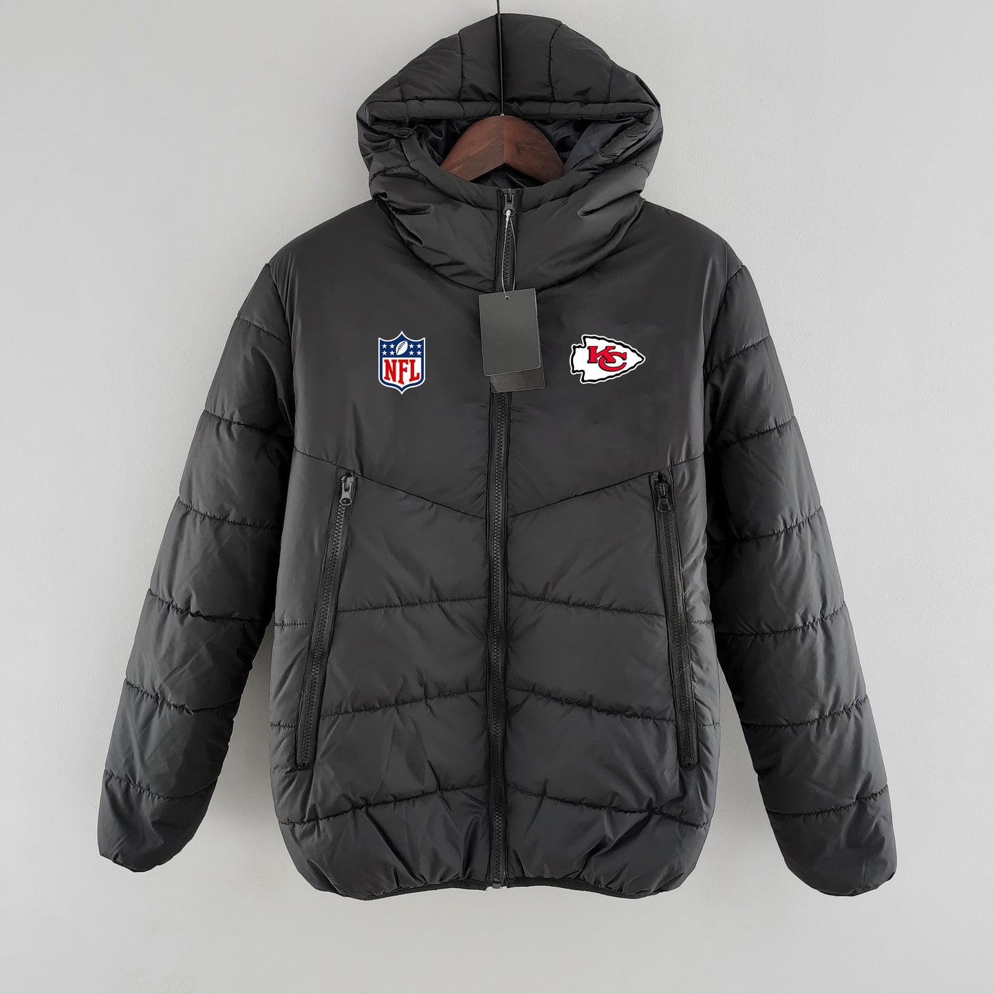 Kansas City Chiefs Hooded Coat Down Jacket - Black